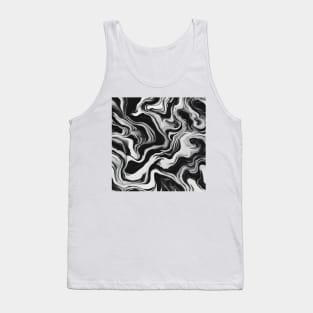 Black and white suminagashi marbled pattern Tank Top